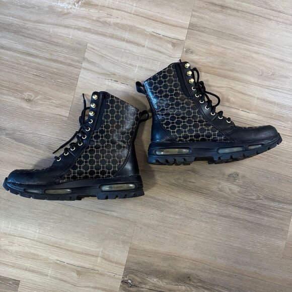 Y2K Nike ACG Women’s Combat Hiking Black And Yellow Boots Size 8 Outdoor Durable - Picture 2 of 10